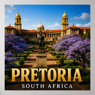Pretoria Union Buildings and Jacaranda Blossoms Poster