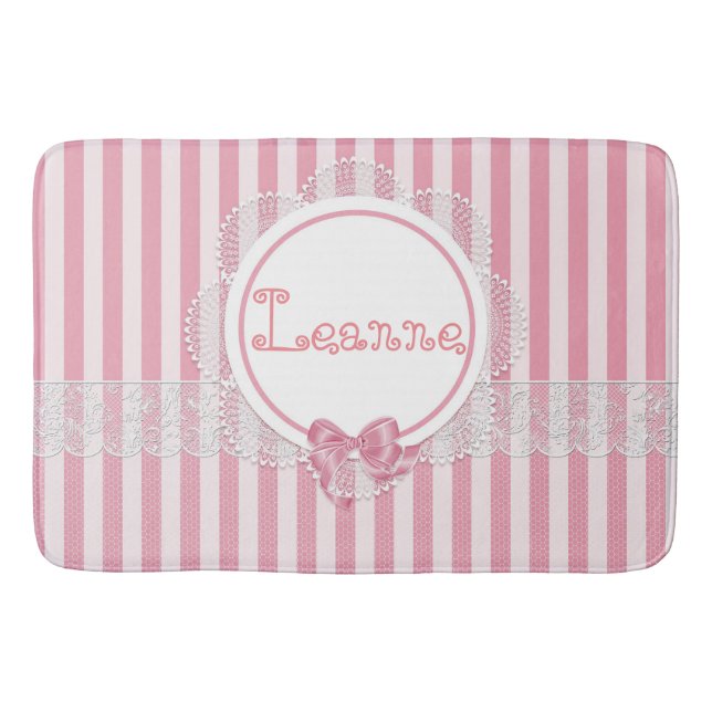 Prettiest Customisable Designer Bath Mats - Pink (Front)