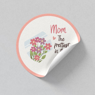 Prettiest Mum Sticker – Floral Mother's Day Gift