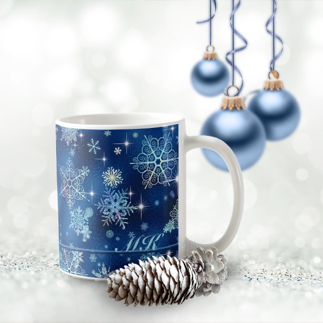 Prettiest Snowflakes Pattern Blue ID846 Coffee Mug (Creator Uploaded)