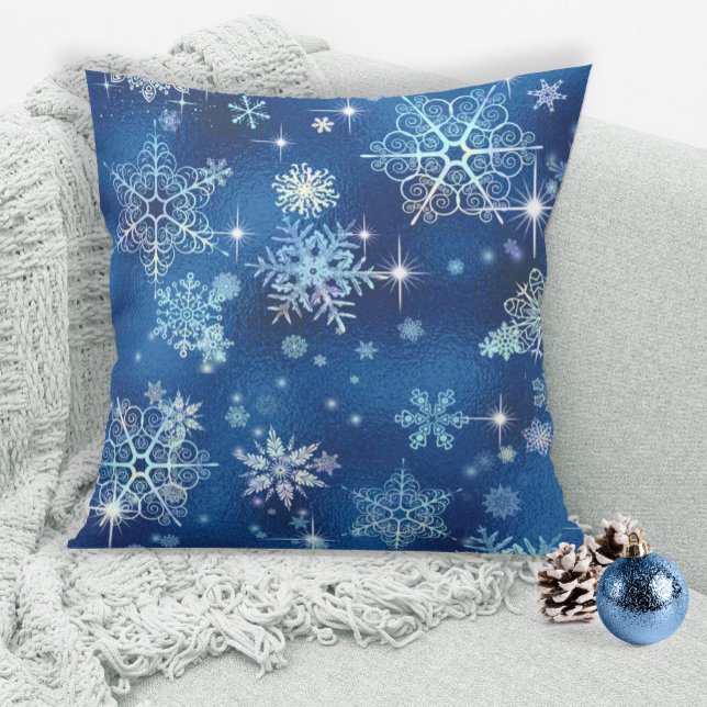 Prettiest Snowflakes Pattern Blue ID846 Cushion (Creator Uploaded)