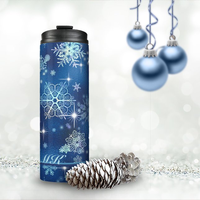 Prettiest Snowflakes Pattern Blue ID846 Thermal Tumbler (Creator Uploaded)