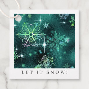 Prettiest Snowflakes Pattern Green ID846 Favour Tags