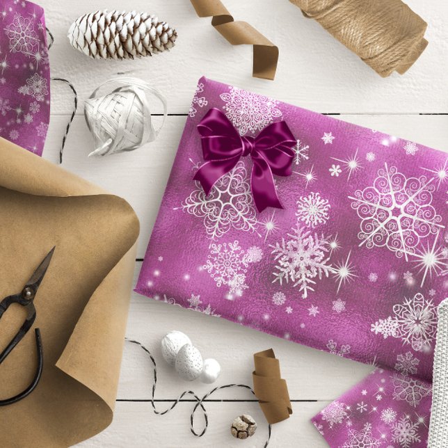 Prettiest Snowflakes Pattern Orchid Pink ID846 Wrapping Paper (Creator Uploaded)
