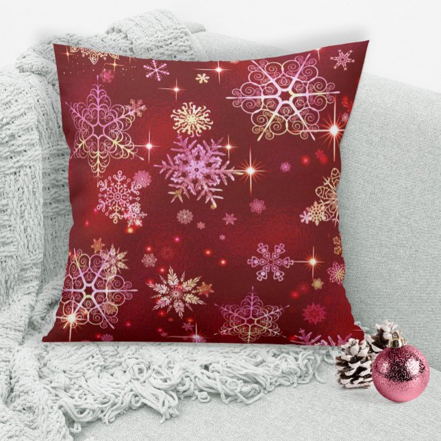Prettiest Snowflakes Pattern Red ID846 Cushion (Creator Uploaded)