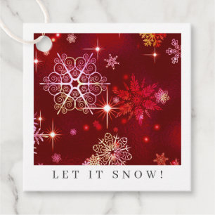 Prettiest Snowflakes Pattern Red ID846 Favour Tags