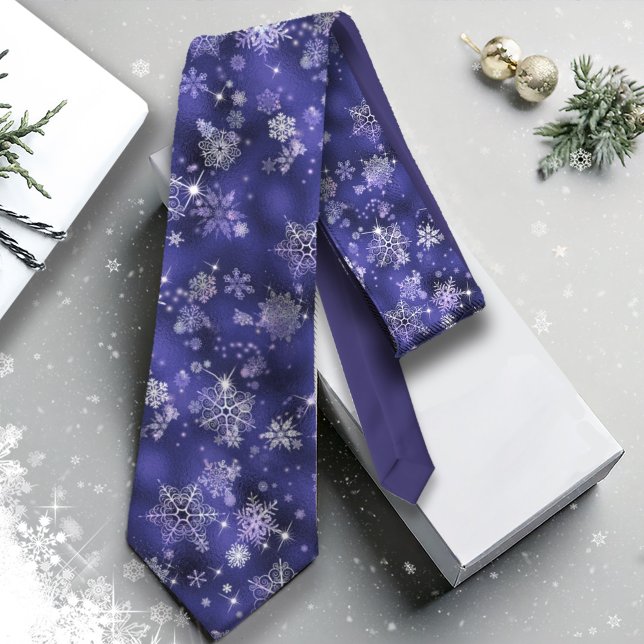 Prettiest Snowflakes Pattern Violet ID846 Tie (Creator Uploaded)
