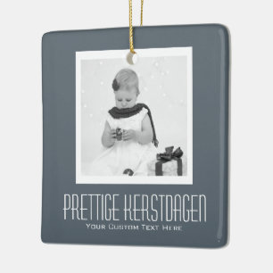 Prettige Kerstdagen Dutch Christmas Personalised Ceramic Tree Decoration