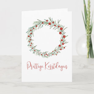 Prettige Kerstdagen, Dutch Christmas Wreath Holida Holiday Card