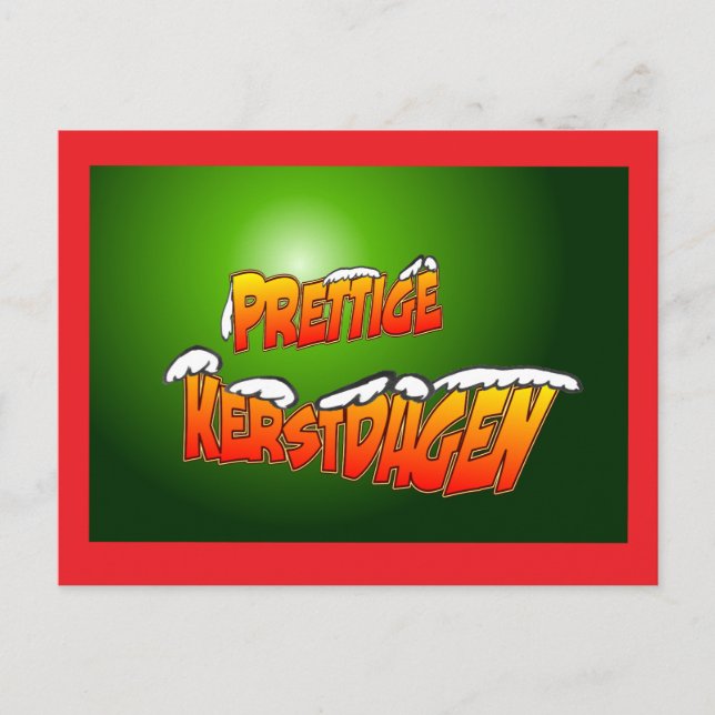 Prettige Kerstdagen Letters met Sneeuw Briefkaart Postcard (Front)
