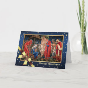 Prettige Kerstdagen. Nativity Scene Card in Dutch