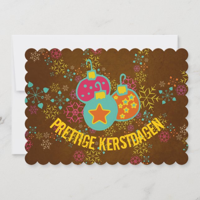 Prettige Kerstdagen Ornaments Holidays Card (Front)