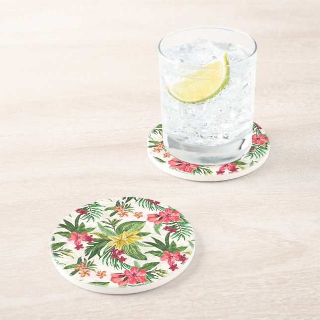 Prettily Exotic Flowers Coaster (Side)