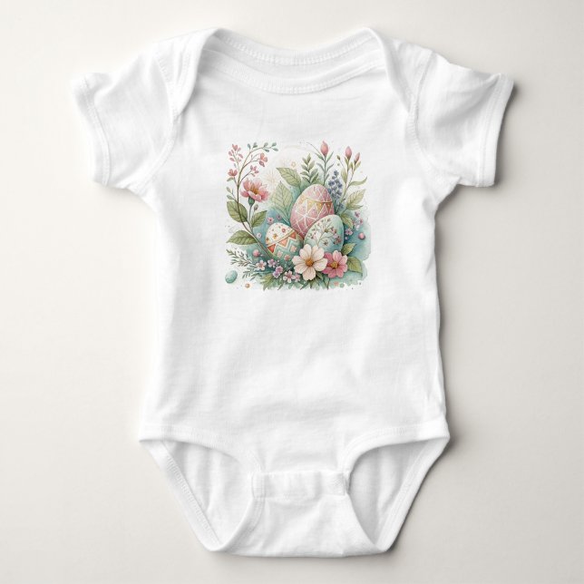 Prettty Easter Egg  Baby Bodysuit (Front)