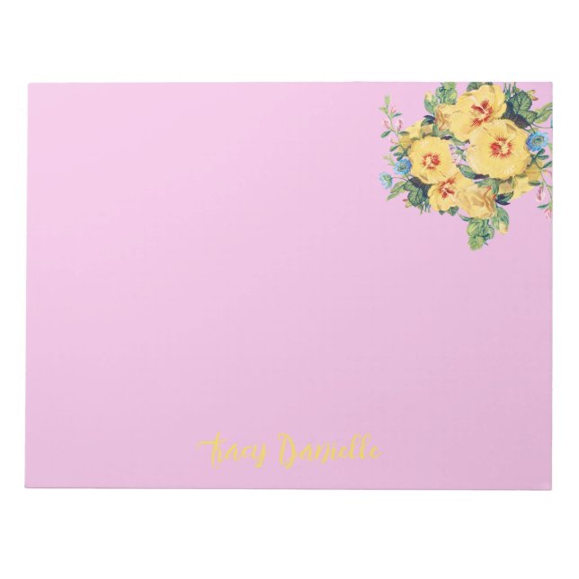 Prettty Floral Bouquet Custom  Notepad (Front)