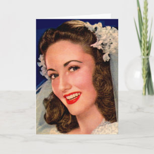 pretty 1940s bride card