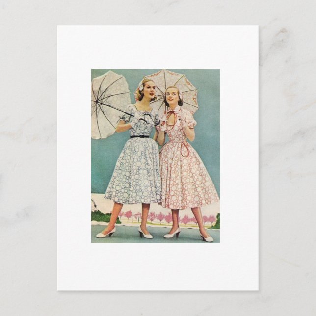pretty 1950s women postcard (Front)