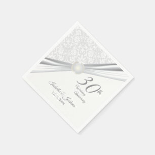 Pretty 30th Wedding Anniversary Design Napkin