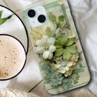 Pretty 3d floral Scrapbook in Sage Green and White