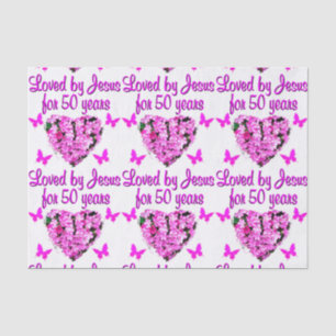 PRETTY 50TH BIRTHDAY TISSUE PAPER