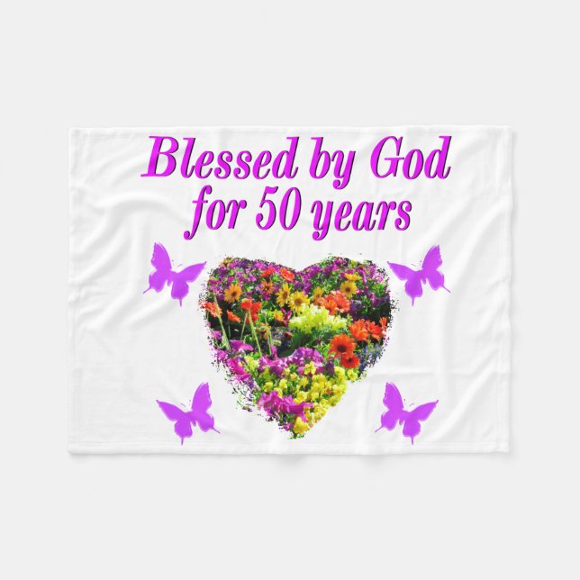 PRETTY 5TH FLORAL FLEECE BLANKET (Front (Horizontal))