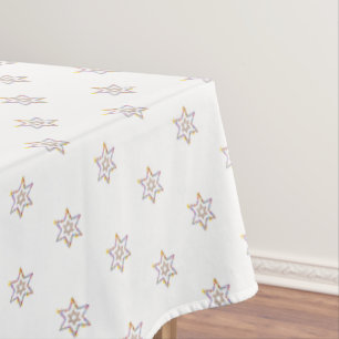 Pretty 6 - Point Stars on White  Tablecloth