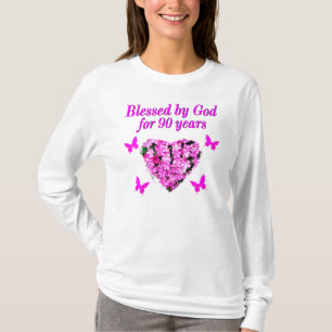 PRETTY 90TH BIRTHDAY FLORAL T-Shirt