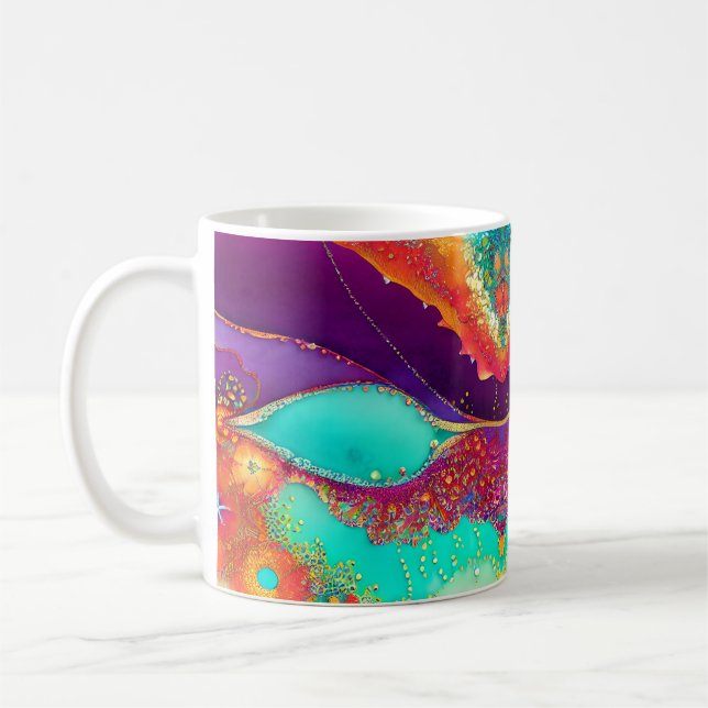 Pretty Abstract Beachy Art Coffee Mug (Left)