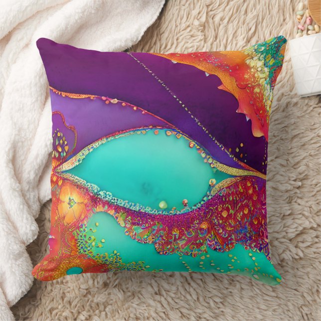 Pretty Abstract Beachy Art Cushion (Blanket)