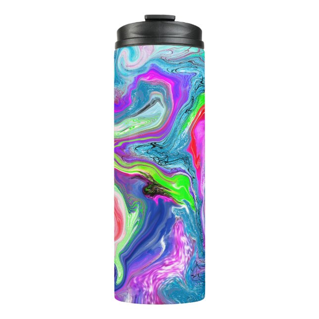 Pretty Abstract Colourful Fluid Art    Thermal Tumbler (Front)