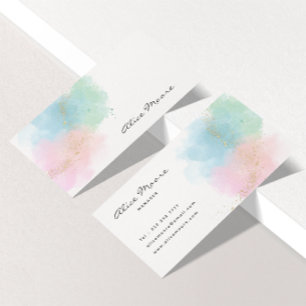 Pretty Abstract Colourful Watercolor Brush  Business Card