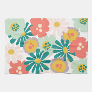Pretty abstract floral kitchen towel