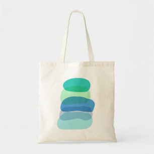 Pretty Abstract Geometric Shapes in Blue and Green Tote Bag