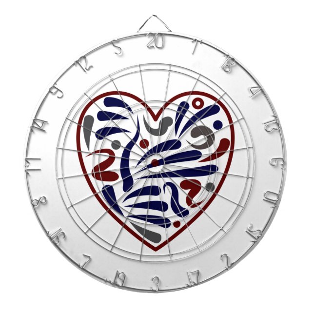 Pretty abstract heart pattern dartboard (Front)