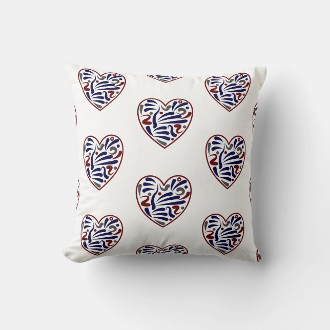 Pretty abstract hearts pattern cushion (Front)