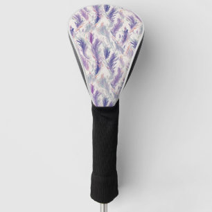 Pretty Abstract Modern Floral Feather Pattern Golf Head Cover