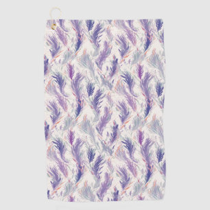 Pretty Abstract Modern Floral Feather Pattern Golf Towel