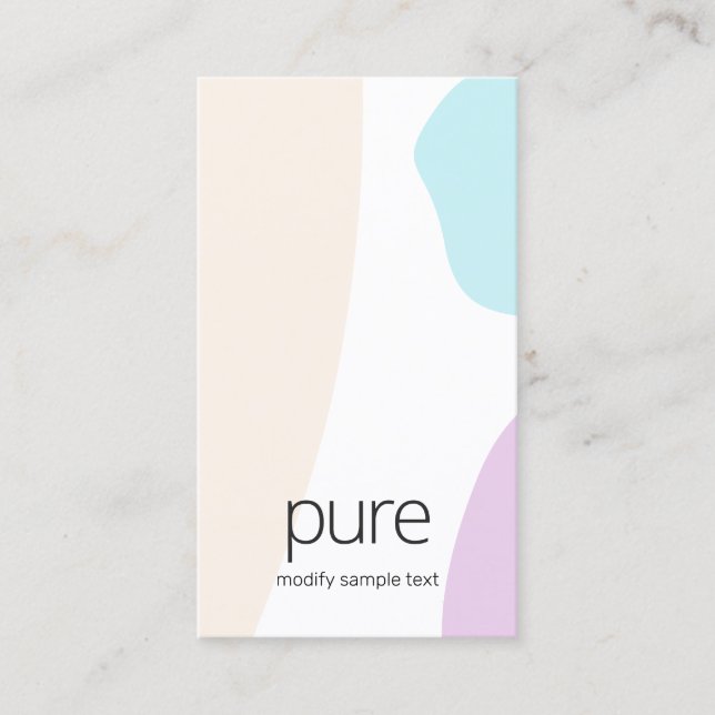 Pretty Abstract Painted Pastel Art Shapes Business Card (Front)