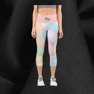 Pretty Abstract Pastel Dreamy Ellipses Capri Leggings