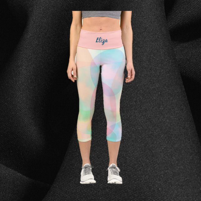Pretty Abstract Pastel Dreamy Ellipses  Capri Leggings (Creator Uploaded)