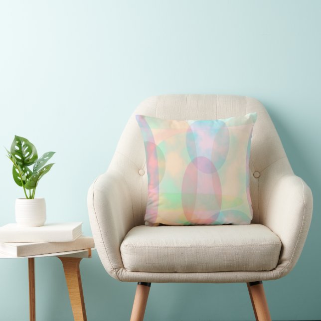 Pretty Abstract Pastel Dreamy Ellipses  Cushion (Chair)