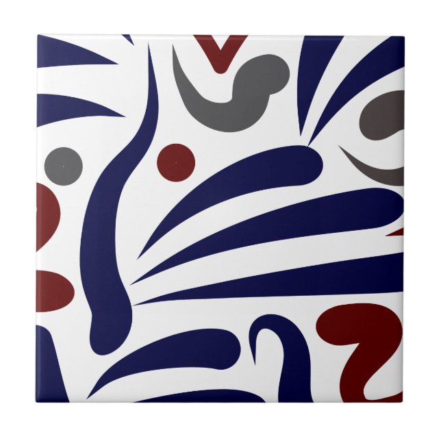 Pretty abstract pattern ceramic tile (Front)