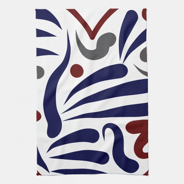 Pretty abstract pattern tea towel (Vertical)