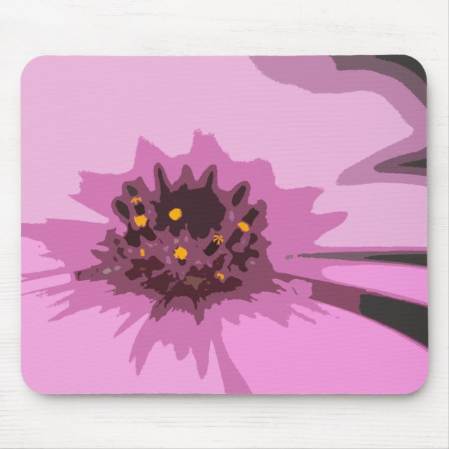 Pretty Abstract Pink Daisy Flower Mouse Pad (Front)