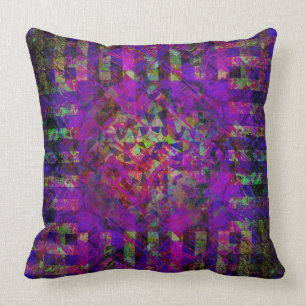 Pretty Abstract Purple Kaleidoscope Pattern Cushion