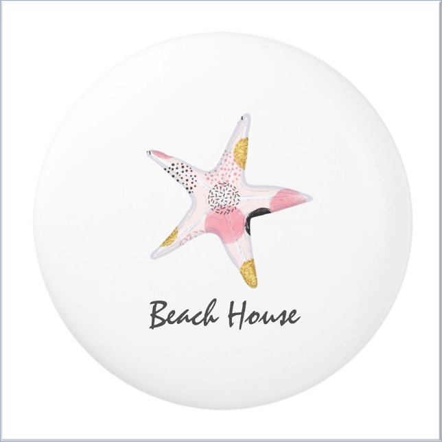 Pretty Abstract Starfish Beach House Ceramic Knob (Creator Uploaded)