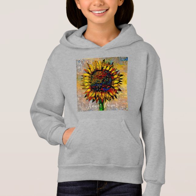 Pretty Abstract Sunflower Painting (Front)