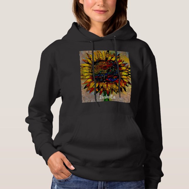 Pretty Abstract Sunflower Painting Hoodie (Front)