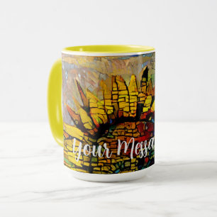 Pretty Abstract Sunflower Painting Mug