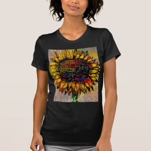 Pretty Abstract Sunflower Painting T-Shirt